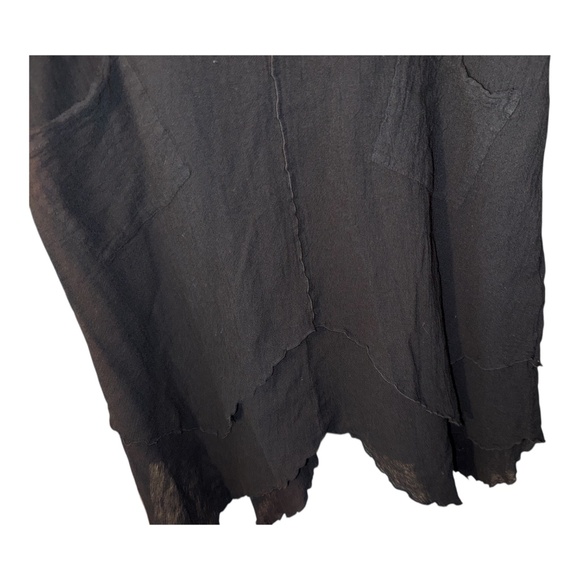 Sea Breeze Of California Black Lagenlook Gauze Dress Tiered XL - Picture 3 of 5